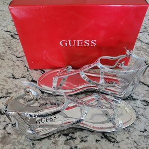 Guess silver gladiator sandals